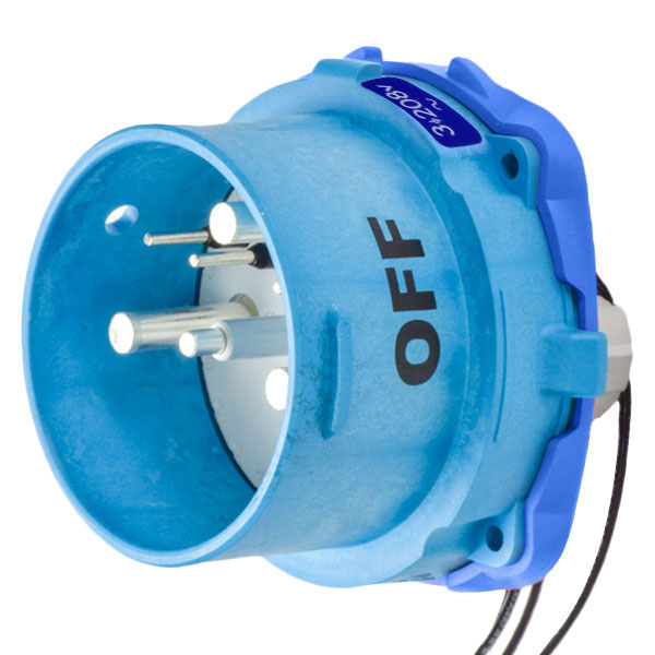 63-98163-264 - DSN150 INLET POLY BLUE SIZE 5 TYPE 4X IP 69 3P+G 150A 208 VAC 60 Hz +4 AUX
